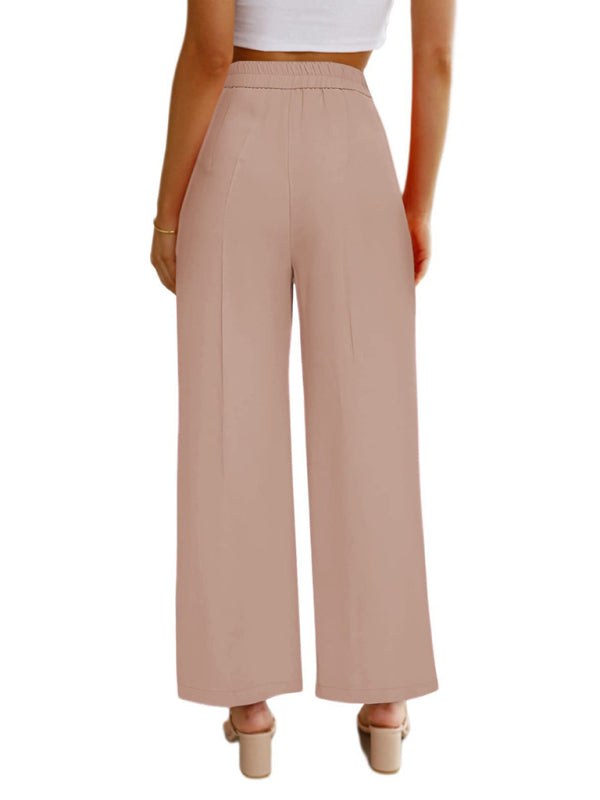 Women's Casual Wide Leg Pants With High Waist and Pockets in 5 Colors S-3XL - Wazzi's Wear