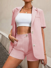 Load image into Gallery viewer, Women’s Two Piece Short Sleeve Jacket and Shorts Set in 5 Colors S-3XL