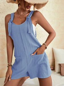Women's Solid Romper with Pockets in 7 Colors Sizes 4-14