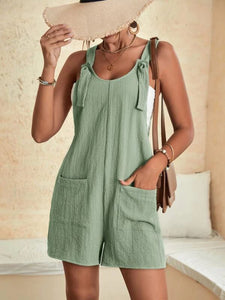 Women's Solid Romper with Pockets in 7 Colors Sizes 4-14