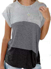 Load image into Gallery viewer, Women&#39;s Colorblock Short Sleeve Top in 7 Colors S-XXL