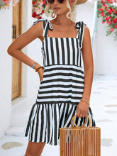 Load image into Gallery viewer, Women&#39;s Striped Ruffled Sleeveless Dress in 2 Colors Sizes 4-10