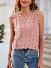 Load image into Gallery viewer, Women’s Lace Solid Sleeveless Top in 8 Colors Sizes 4-18