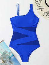 Load image into Gallery viewer, Women&#39;s Solid One-Shoulder One-Piece Swimsuit in 6 Colors Sizes S-XL