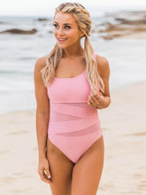 Load image into Gallery viewer, Women&#39;s Solid One-Shoulder One-Piece Swimsuit in 6 Colors Sizes S-XL