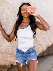 Women's Solid One-Shoulder One-Piece Swimsuit in 6 Colors Sizes S-XL