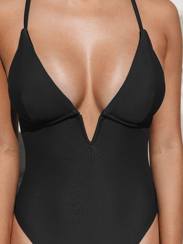 Women's Black One-Piece Swimsuit Sizes 4-10 - Wazzi's Wear