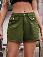 Load image into Gallery viewer, Women’s Denim Shorts with Drawstring and Pockets in 3 Colors Sizes 4-18 - Wazzi&#39;s Wear