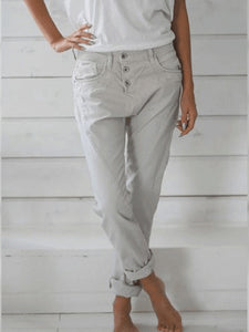 Women’s Solid High Waist Casual Pants with Pockets in 4 Colors Sizes 4-22 - Wazzi's Wear