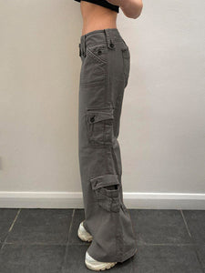 Women's Solid Oversize Cargo Pants in 2 Colors Sizes 4-14 - Wazzi's Wear