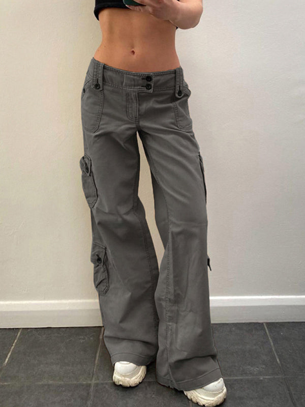 Women's Solid Oversize Cargo Pants in 2 Colors Sizes 4-14