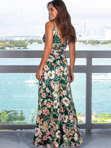 Women's Sleeveless Floral Maxi Dress in 15 Colors Sizes 4-14 - Wazzi's Wear