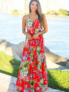 Women's Sleeveless Floral Maxi Dress in 15 Colors Sizes 4-14 - Wazzi's Wear