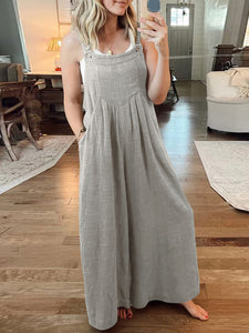 Women's Solid Wide Leg Sleeveless Jumpsuit with Pockets in 23 Colors Sizes 4-16
