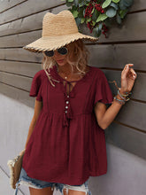Load image into Gallery viewer, Women&#39;s Short Sleeve Boho Top with Tassels in 5 Colors Sizes 4-12