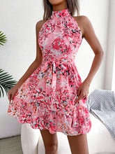 Load image into Gallery viewer, Women&#39;s Floral Sleeveless Ruffled Dress in 3 Colors Sizes 4-12