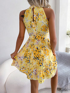 Women's Floral Sleeveless Ruffled Dress in 3 Colors Sizes 4-12