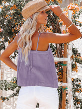 Load image into Gallery viewer, Women&#39;s Solid Pleated Camisole Top with Buttons in 6 Colors Sizes 4-12
