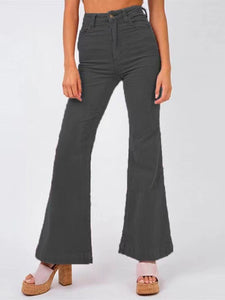 Women's Solid Bellbottom Corduroy Pants in 7 Colors Sizes 4-16
