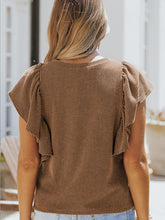 Load image into Gallery viewer, Women&#39;s Solid Ruffled Sleeve Top in 5 Colors Sizes 4-16