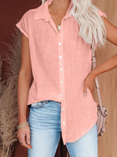Load image into Gallery viewer, Women&#39;s Solid Buttoned Top with Lapel in 6 Colors Sizes 4-16
