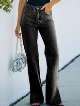 Load image into Gallery viewer, Women’s Washed Mid-Waist Bellbottom Jeans with Slit in 3 Colors Sizes 2-18