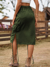 Load image into Gallery viewer, Women’s Solid Denim Cargo Skirt with Drawstring and Pockets in 4 Colors Sizes 2-14