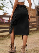 Load image into Gallery viewer, Women’s Solid Denim Cargo Skirt with Drawstring and Pockets in 4 Colors Sizes 2-14