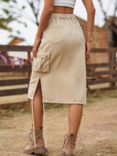 Load image into Gallery viewer, Women’s Solid Denim Cargo Skirt with Drawstring and Pockets in 4 Colors Sizes 2-14