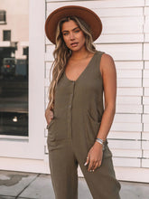 Load image into Gallery viewer, Women&#39;s Solid V-Neck Sleeveless Jumpsuit in 2 Colors Sizes 2-18