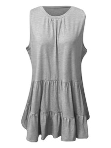 Women’s Solid Sleeveless Ruffled Top in 5 Colors Sizes 4-12