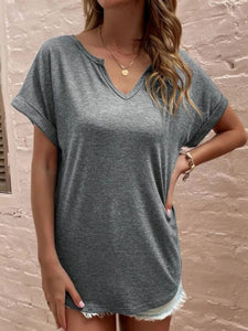 Women’s V-Neck Short Sleeve Top in 7 Colors Sizes 4-16
