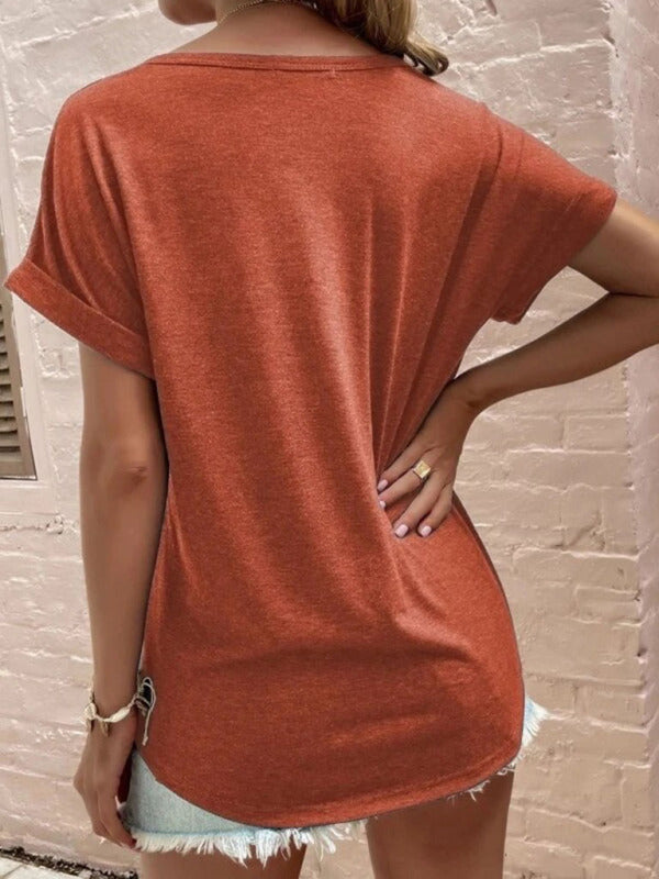 Women’s V-Neck Short Sleeve Top in 7 Colors Sizes 4-16 - Wazzi's Wear