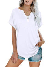 Load image into Gallery viewer, Women’s V-Neck Short Sleeve Top in 7 Colors Sizes 4-16