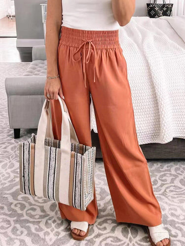 Women’s Mid-Waist Solid Wide-Leg Pants in 6 Colors Sizes 2-14
