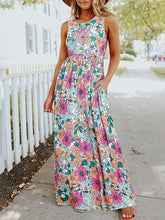 Load image into Gallery viewer, Woman’s Floral Round Neck Sleeveless Maxi Dress with Pockets Sizes 4-12