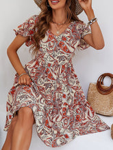 Load image into Gallery viewer, Women&#39;s V-Neck Paisley Print Short Sleeve Dress in 4 Colors Sizes 4-12 - Wazzi&#39;s Wear