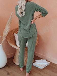 Women’s Solid Long Sleeve Sweatshirt and Sweatpants in 5 Colors Sizes 2-12
