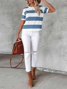 Women’s Blue and White Striped Top Sizes 2-12