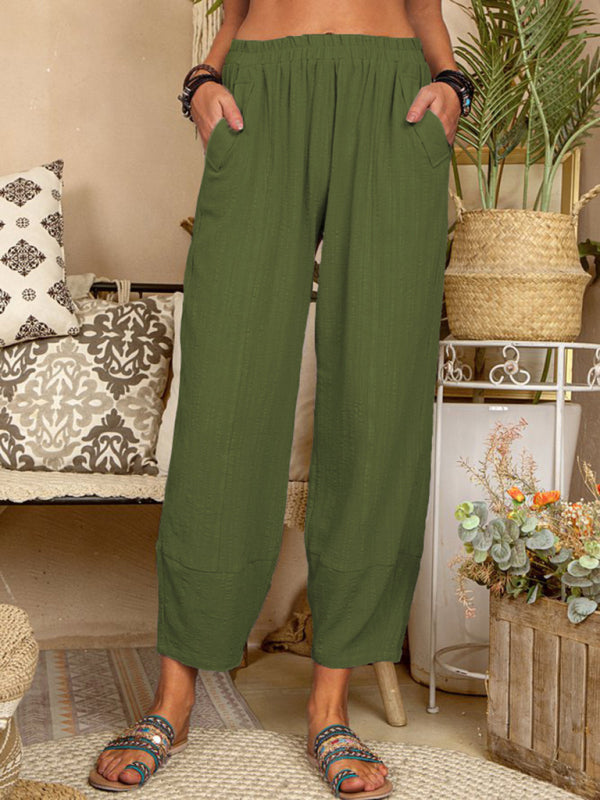 Women’s Solid Cropped Pants with Pockets in 8 Colors Sizes 2-18 - Wazzi's Wear