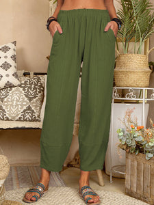 Women’s Solid Cropped Pants with Pockets in 8 Colors Sizes 2-18