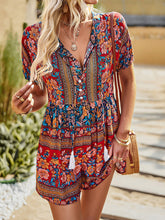 Load image into Gallery viewer, Women’s Boho Short Sleeve Romper in 2 Colors Sizes 4-10