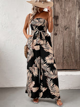 Load image into Gallery viewer, Women’s Leaf Print Sleeveless Wide Leg Jumpsuit with Pockets Sizes 2-10