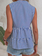 Load image into Gallery viewer, Women’s V-Neck Striped Sleeveless Babydoll Top Sizes 2-10