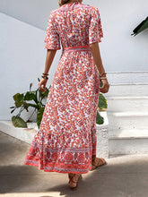 Load image into Gallery viewer, Women’s Bohemian Floral V-Neck Maxi Dress with Short Sleeves Sizes 4-10