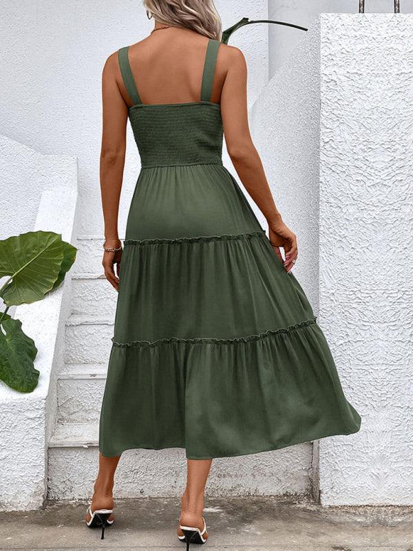 Women’s Solid Ruched Sleeveless Dress in 6 Colors Sizes 4-10 - Wazzi's Wear