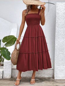 Women’s Solid Ruched Sleeveless Dress in 6 Colors Sizes 4-10