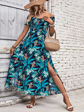 Load image into Gallery viewer, Women’s Floral Off-the-Shoulder Short Sleeve Maxi Dress Sizes 4-10
