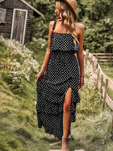 Load image into Gallery viewer, Women’s Off-the-Shoulder Ruffled Polka Dot Maxi Dress in 4 Colors Sizes 4-10