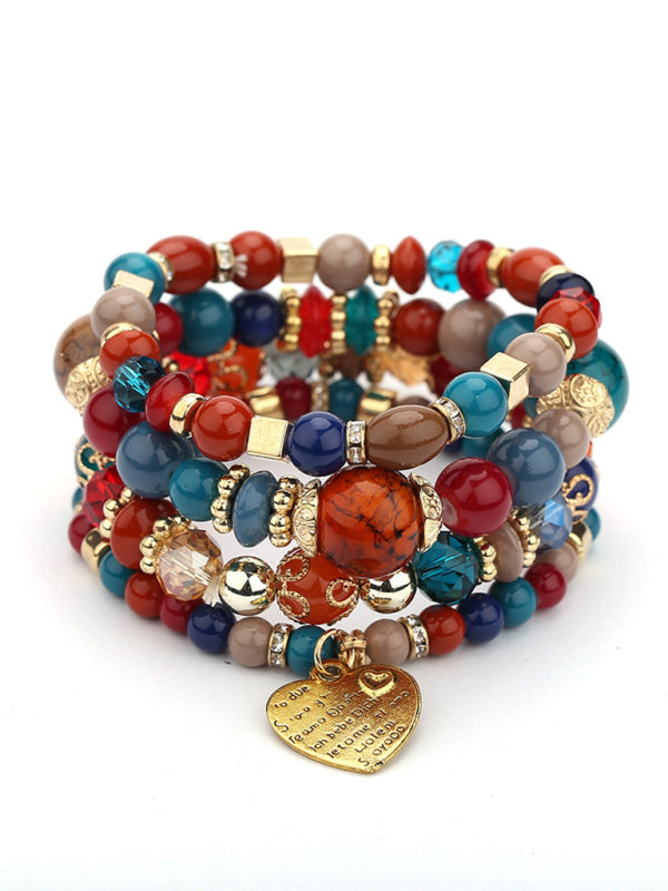 Women’s Bohemian Multilayered Beaded Bracelet in 7 Colors - Wazzi's Wear
